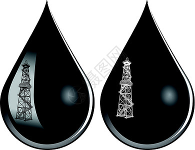 废矿物油石油漏油汽油宠物钻机矿业岩油燃料脑油液体钻孔绘画插画
