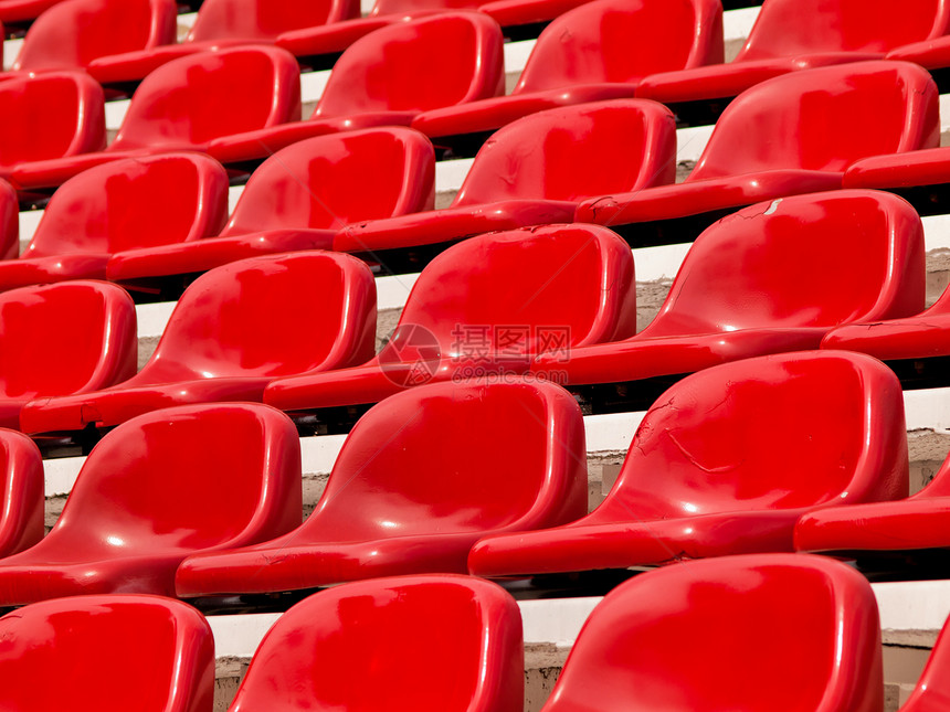 体育场正常红色座位民众长椅足球塑料剧院楼梯游戏椅子数字空白图片