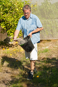 肥化男人农业磷酸盐树林水果男性颗粒肥料工人工作高清图片