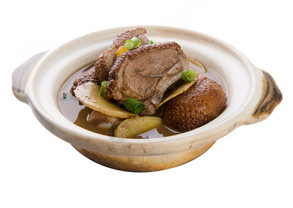 鸭食带以中国炖鸭为食食物午餐洋葱酱料桌子香菜油炸烹饪平底锅美食背景