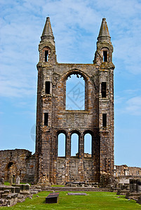 圣安德鲁大教堂信仰历史性废墟纪念碑天空地标大教堂旅行教会建筑背景图片