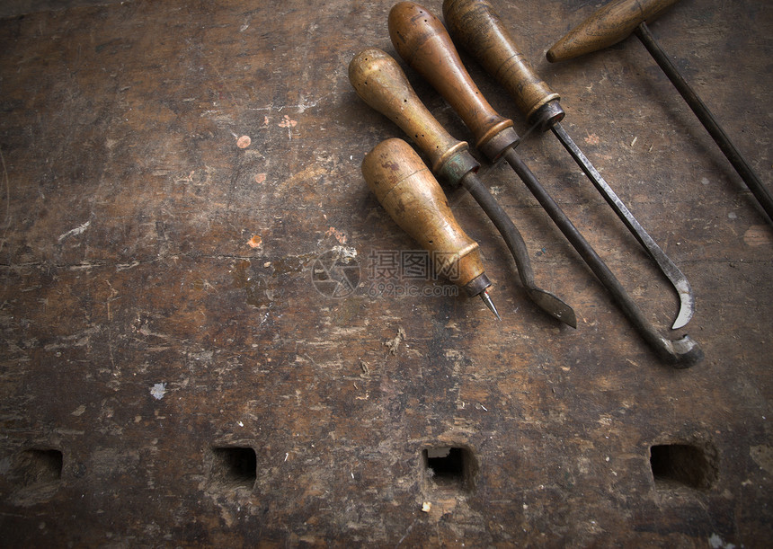 手工艺工工具爱好工匠锥子工作古董木匠木头图片
