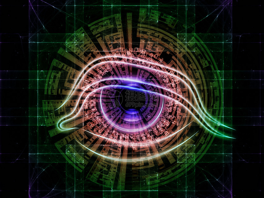 技术眼虚拟现实瞳孔眼睛墙纸圆形插图中心手表黑色鸢尾花图片