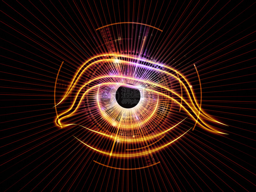 机器的眼睛鸢尾花技术作品插图辉光手表圆形黑色中心虚拟现实图片