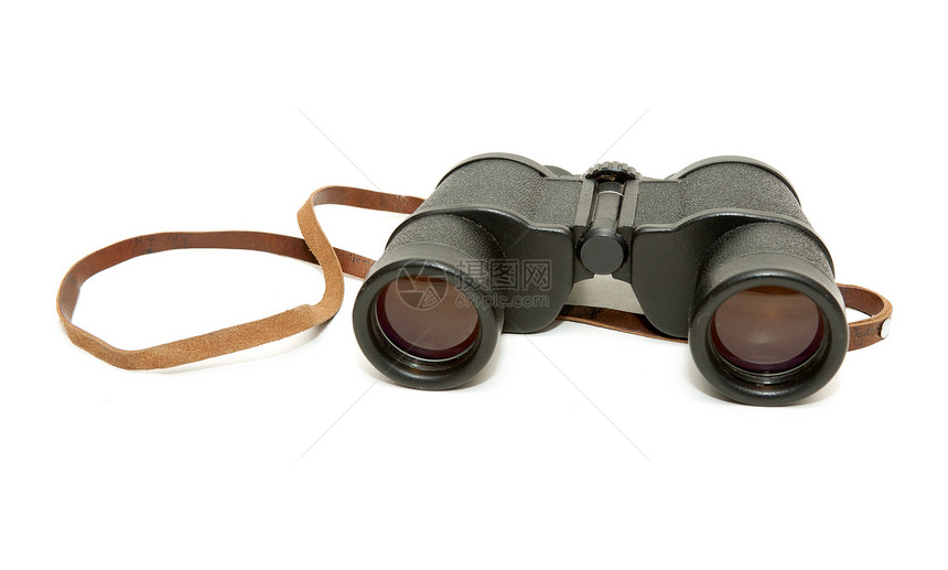 旧黑墨镜望远镜圆形带子眼睛勘探战略乐器金属光学白色图片