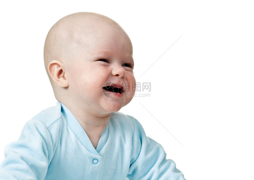 快乐和微笑婴儿的肖像图片