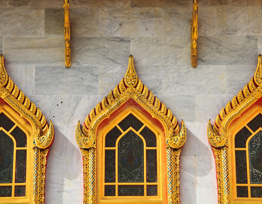 泰国曼谷大理石寺艺术寺庙古董旅行旅游风格金子框架精神雕塑图片