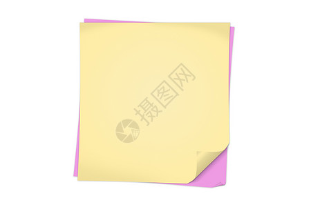 白黄色和粉色粘贴笔记便利贴空白角落床单文档帆布记事本纹理翻页曲线背景图片