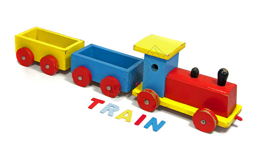 带字母的木制火车背景图片