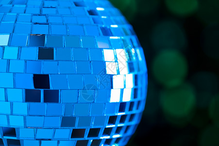 Disco镜球体娱乐反射绿色俱乐部夜店镜子蓝色夜生活派对乐趣背景图片