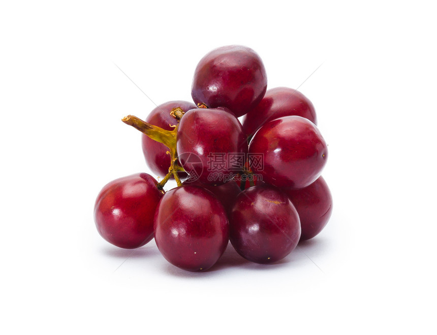 白上孤立的红葡萄果汁维生素酒厂食物栽培紫色收成营养生长水果图片