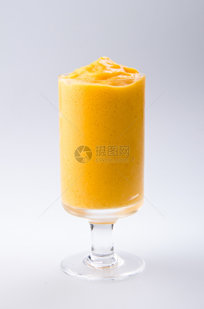 芒果酸奶 牛奶奶昔 孤立在白色上奶油酸奶稻草香草活力甜点饮食玻璃营养菜单图片