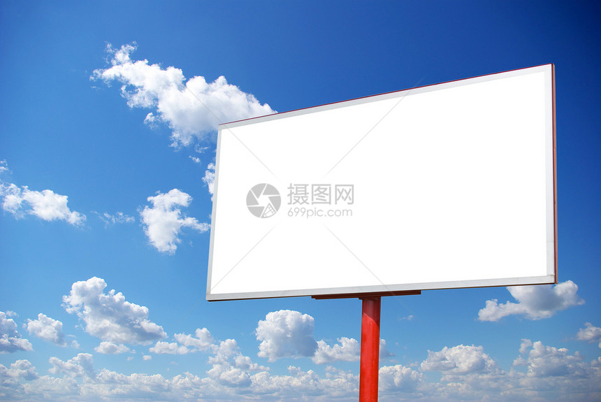 广告牌控制板白色帆布风俗促销商业横幅海报空白路标图片