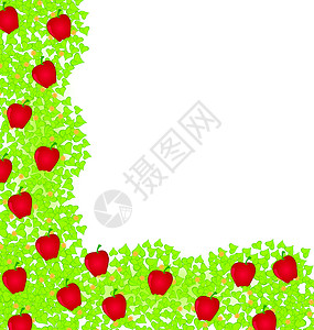 装饰角元素与红苹果背景图片