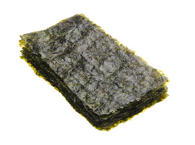 海苔脆片干旱海藻在背景上海苔绿色海鲜工作室蔬菜食物黑色饮食植物背景