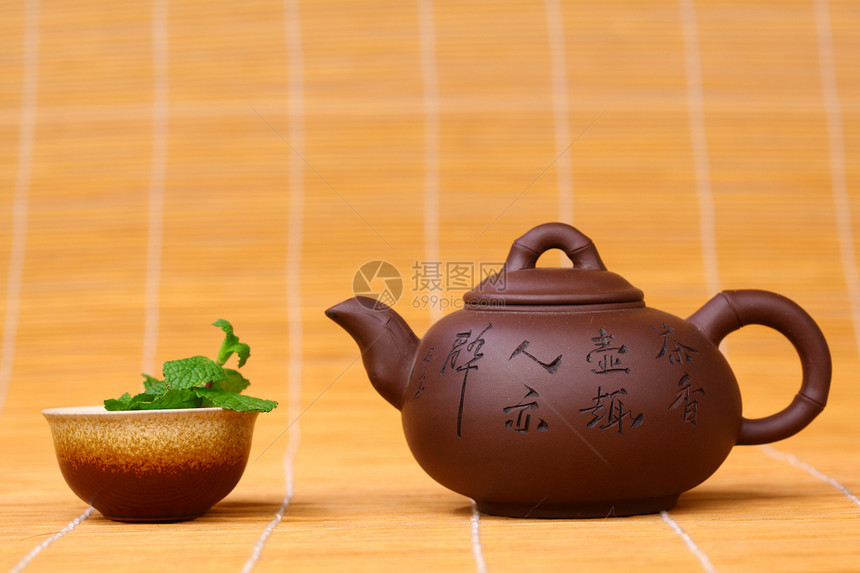 薄荷茶美食草本植物茶点早餐文化小吃杯子饮料工作室竹子图片