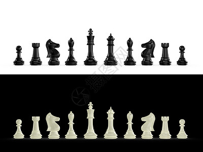 典当棋子象棋组战略休闲国王白色游戏棋子棋盘骑士典当黑色背景