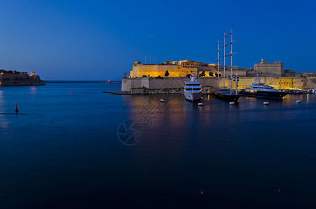 堡垒墙壁大港 - 马耳他背景