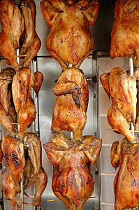 鸡烤鸡午餐烹饪翅膀食物炙烤白色小鸡红色餐厅皮肤背景图片