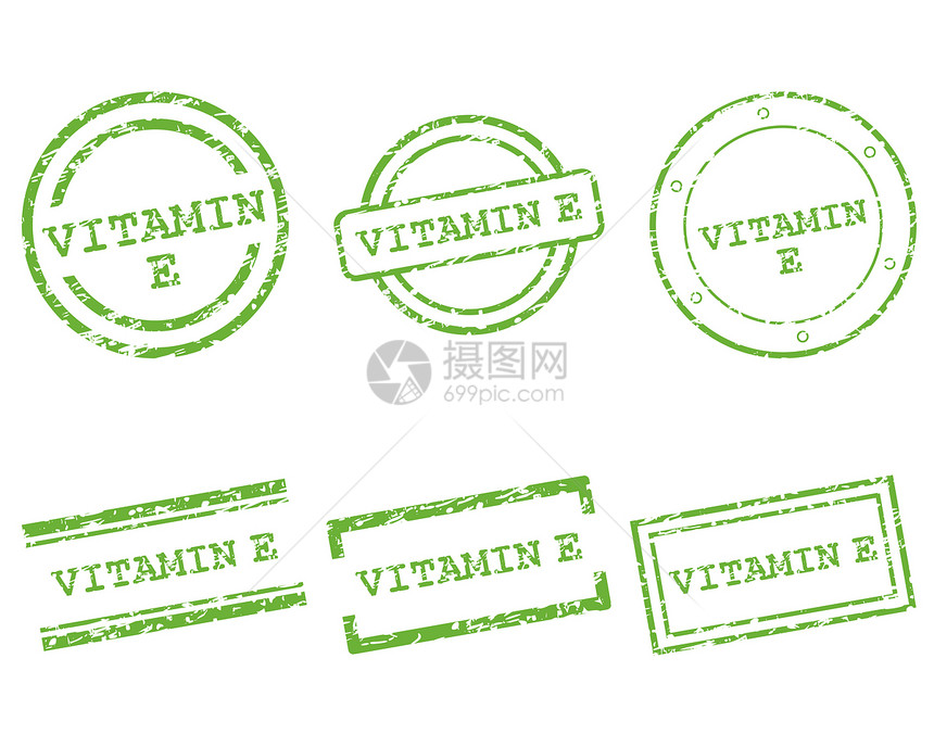 维维生素E邮票标签购物商业电子橡皮插图维生素绿色烙印销售图片
