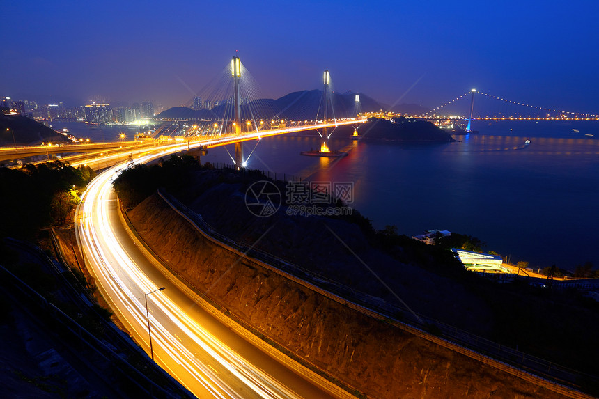 香港廷九桥黑色金属运输商业游客电缆城市金融反射地标图片