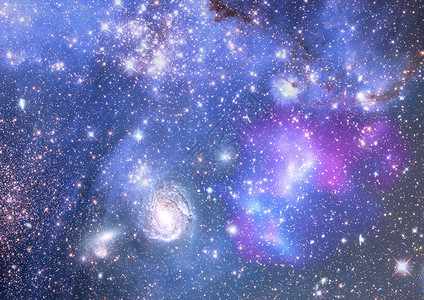 遥远的银河系太阳螺旋天空辉煌插图望远镜火花微光星星宇航员背景图片