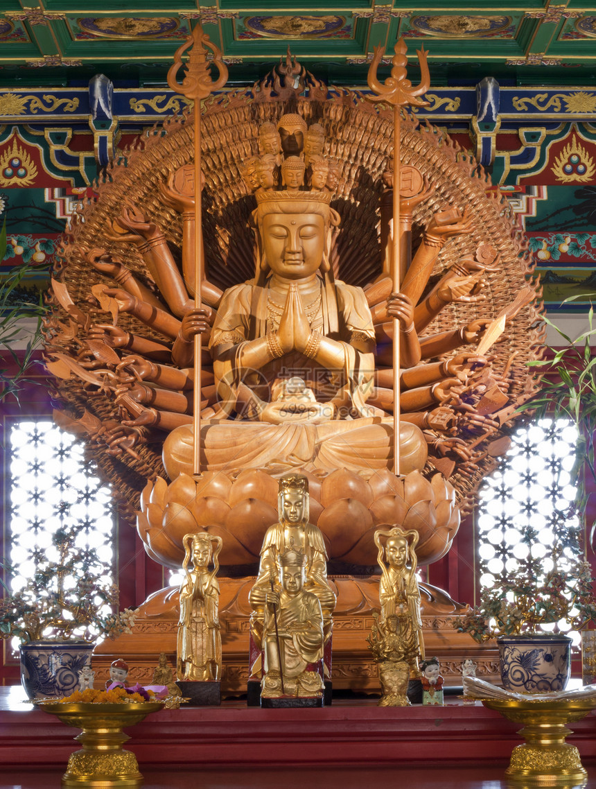千木雕塑信仰佛教徒冥想生活历史菩萨女性传统怜悯上帝图片