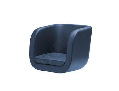 黑色蓝扶手椅在白色上被孤立背景图片