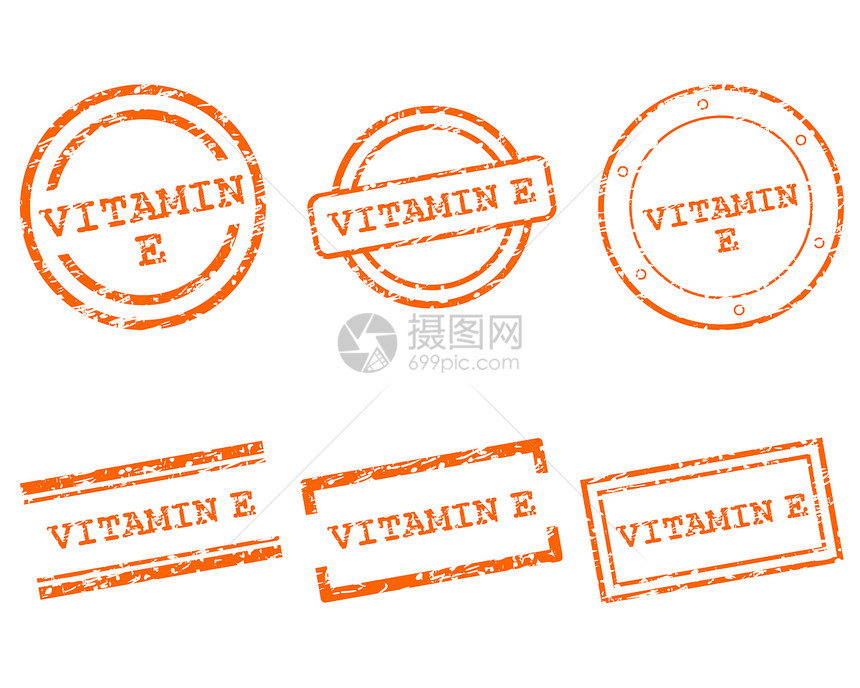维维生素E邮票商业插图海豹维生素贴纸烙印橡皮墨水图片