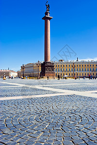 圣彼得堡宫广场窗户路面历史城市正方形雕塑石头遗产柱子纪念碑背景图片