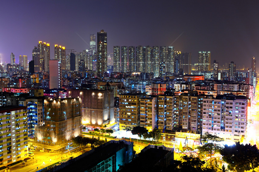 香港人口拥挤的城市旅行办公室天际玻璃建筑地标蓝色建造摩天大楼工作图片