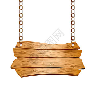 木质标志挂在铁链上警告控制板招牌手工木板笔记海报牌匾框架金属背景图片