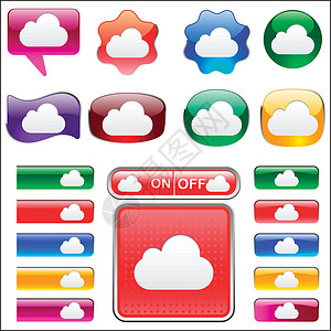 Cloud 图标按钮和制表符设计图片