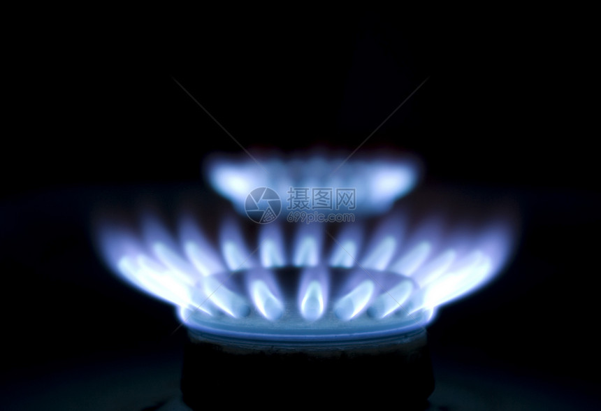 蓝火燃料活力力量燃烧椭圆形火炉烤箱丙烷蓝色甲烷图片