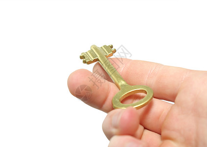 金钥匙金子黄色金属投资钥匙保险手指商业安全房子背景图片