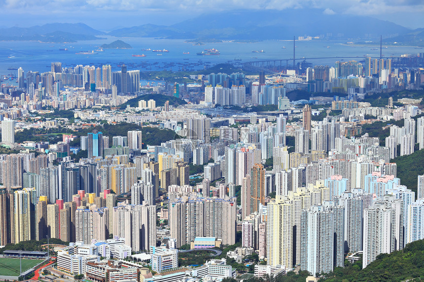 香港拥挤的大楼天空密度外观景观头灯城市生活结构城市场景住宅区