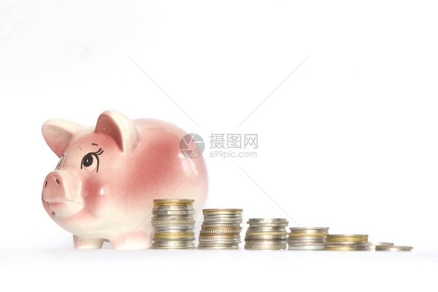 粉红小猪银行利润投资订金玩具制品商业财政支出陶瓷硬币图片