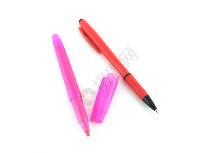 粉红色荧光笔红笔和粉红色触摸尖笔创造力绘画墨水红色写作摄影用具塑料团体毛毡背景
