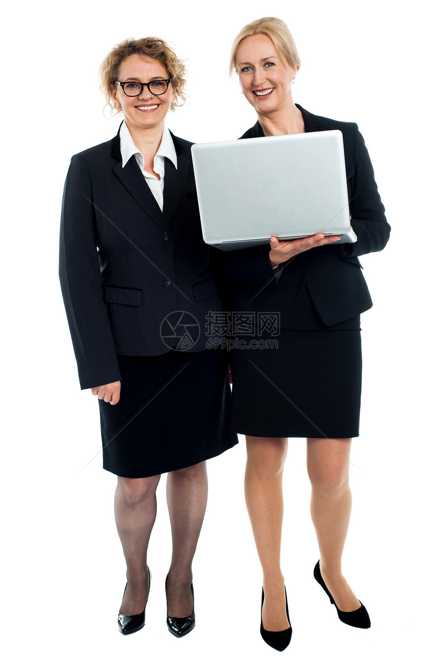 高级女商务人士用笔记本电脑装扮图片