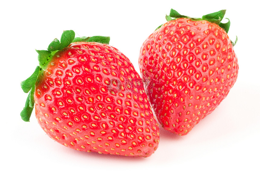 绿叶草莓白色绿色红色叶子小吃饮食种子水果食物甜点图片