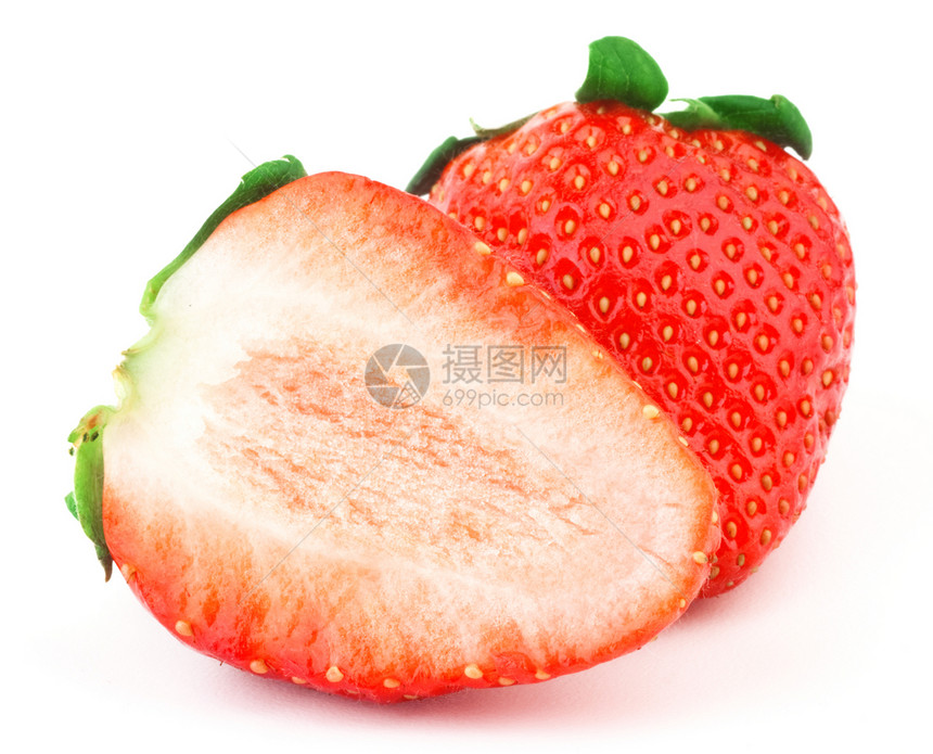 绿叶草莓水果红色小吃绿色饮食白色甜点食物种子叶子图片