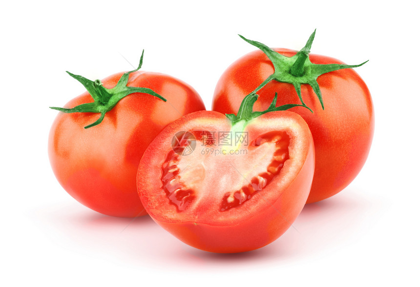青叶番茄蔬菜美食活力工作室红色白色宏观剪裁水平健康图片