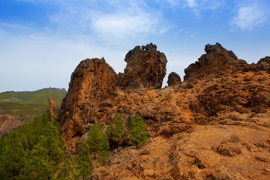 Nublo 的大加那利岛查看火山环境岛屿奶奶海拔孤独蓝色旅行利岛巅峰图片