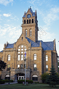 克林顿渥太华州法院历史性建筑建筑学大楼法院天空背景