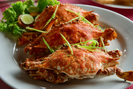 大红螃蟹食用香料高清图片