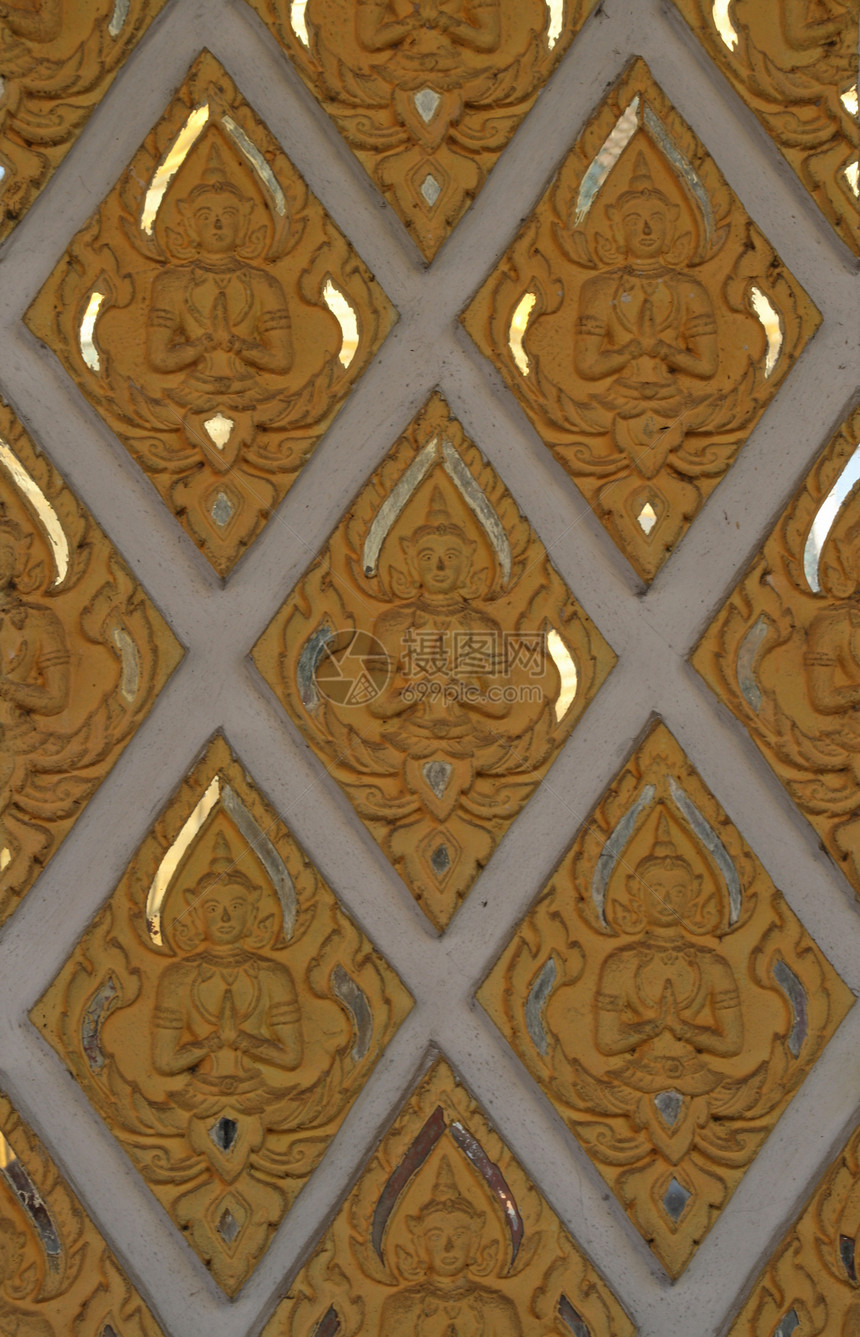 寺庙的墙壁艺术宗教古董旅行金子壁画装饰墙纸风格绘画图片