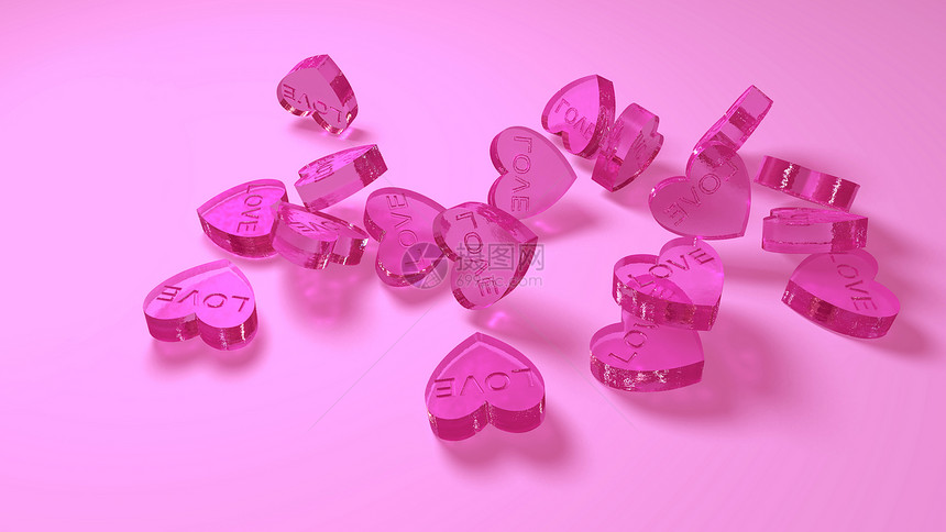 粉红玻璃心作为深爱的象征团体粉色宏观药片勃起玻璃障碍幸福药品处方图片