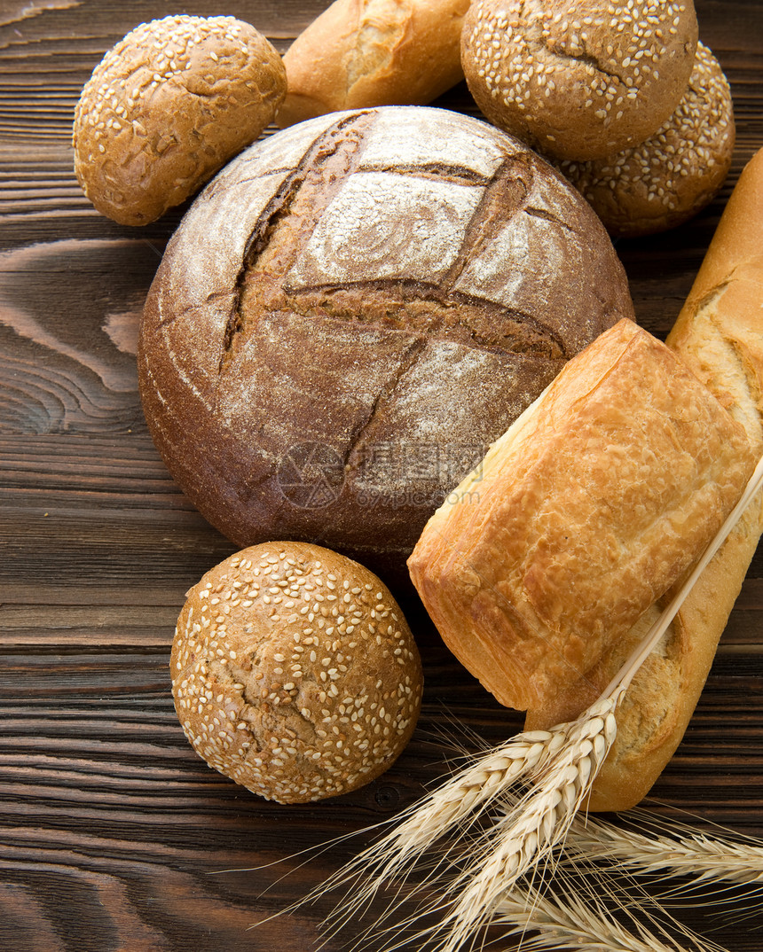 面包面包脆皮耳朵美食边界面粉木头糕点团体酵母芝麻图片