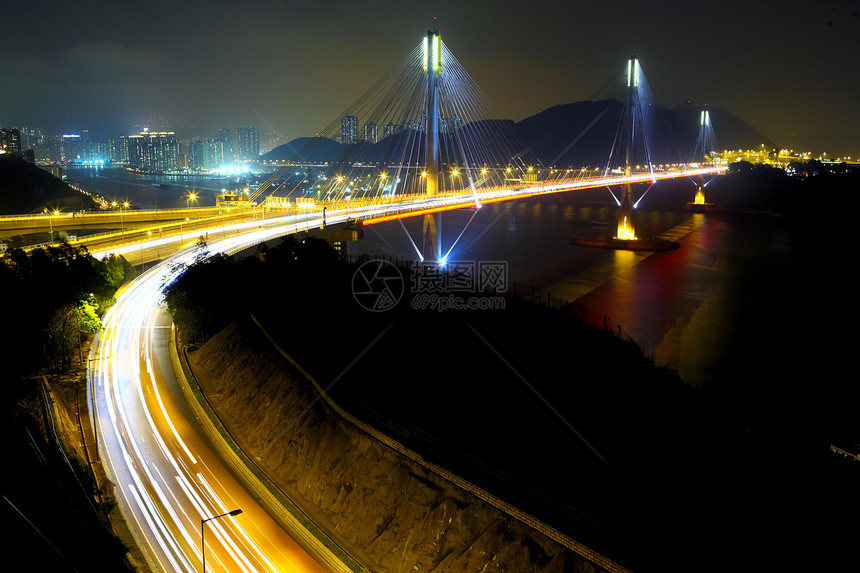 香港大桥旅行建筑电缆黑色海岸城市商业游客旅游金属图片
