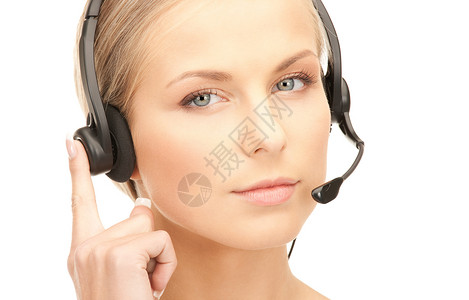 帮助热线接待员女孩工人耳机女性中心操作员办公室服务代理人商业高清图片素材